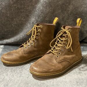 Dr. Martens Tobias 8-Eye Boots in Brown “Greasy” Leather (US Men 8 / US Women 9)